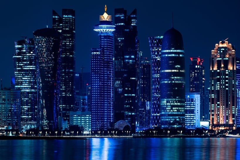 Charter jet flight to Doha