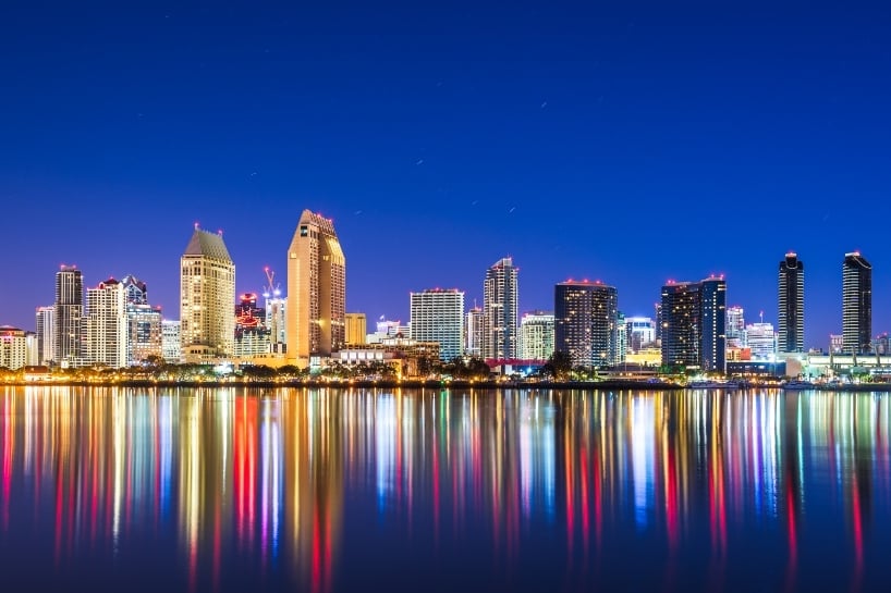 Charter jet flight to San Diego