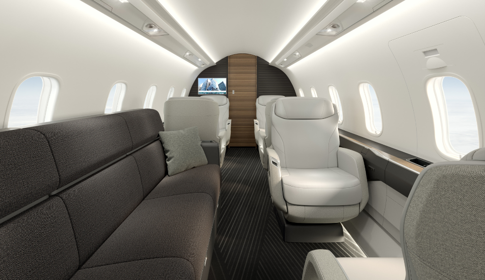 Interni del Bombardier Challenger 350